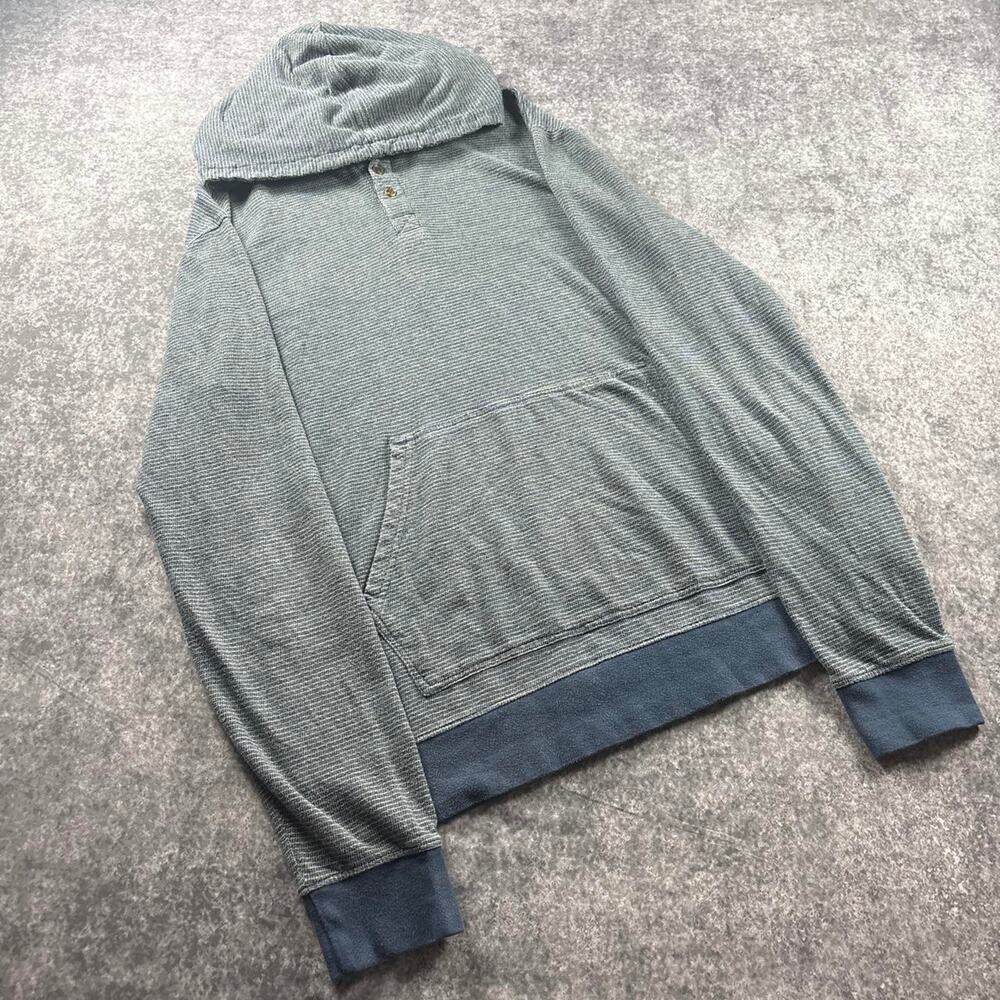 O’Neill Men’s M Gray Quarter Button Pullover Hoodie Sweater Y2K Surfer